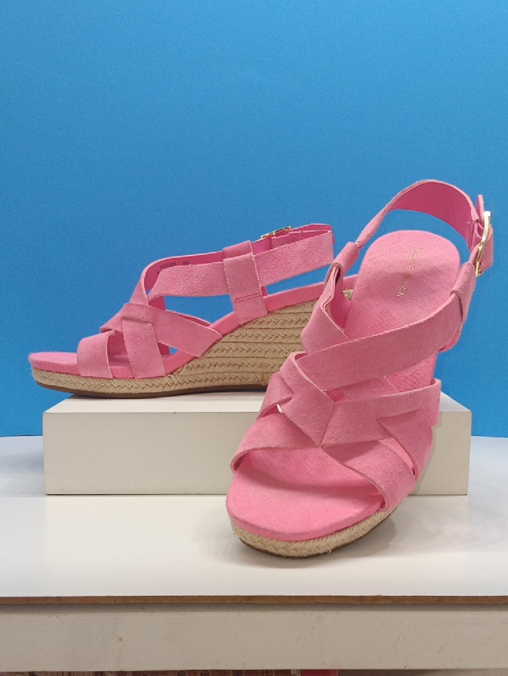 Cole Haan Women’s Pink Wedge Sandals - Stylish Summer Slingback Size6B